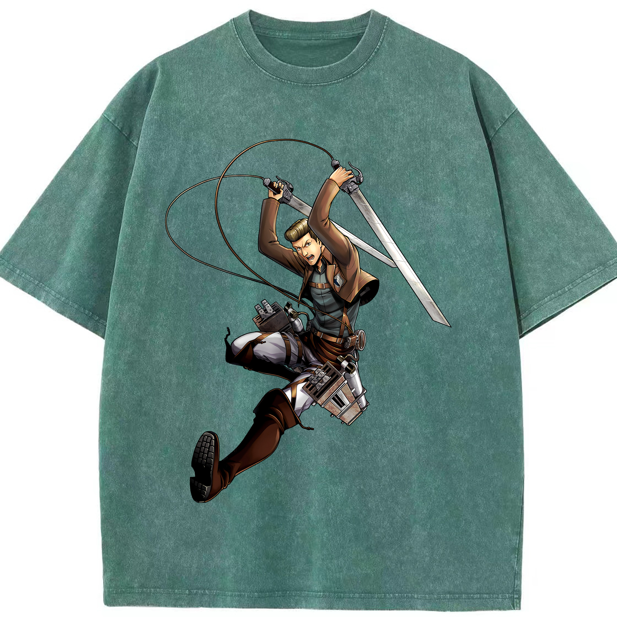 （画像用） 進撃の巨人 Attack on Titan 綿100% ヴィンテージ風 半袖Tシャツ（フロントプリント）